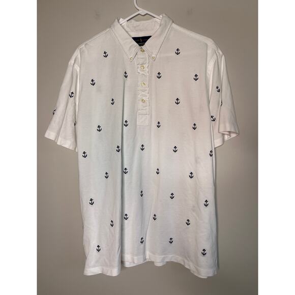 Ralph Lauren Other - Ralph Lauren Blue White Knit Oxford Anchors Nautical Coastal Old Money Shirt XXL